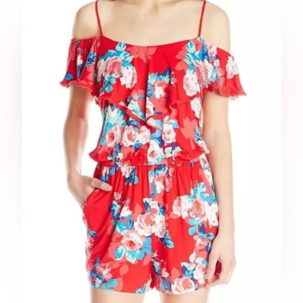 Jessica Simpson Norah Red Blossom Romper